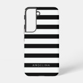 Vet zwart en wit Striped Patroon Samsung Galaxy Hoesje (Achterkant)