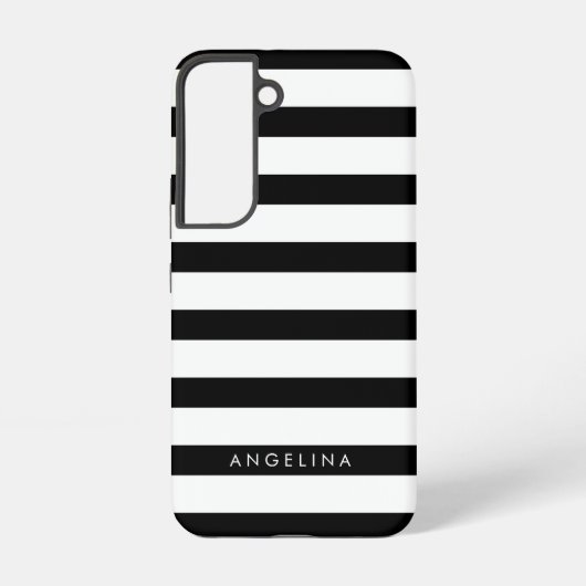 Vet zwart en wit Striped Patroon Samsung Galaxy Hoesje (Achterkant)