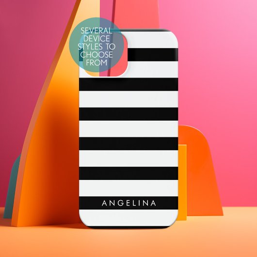 Vet zwart en wit Striped Patroon Samsung Galaxy Hoesje