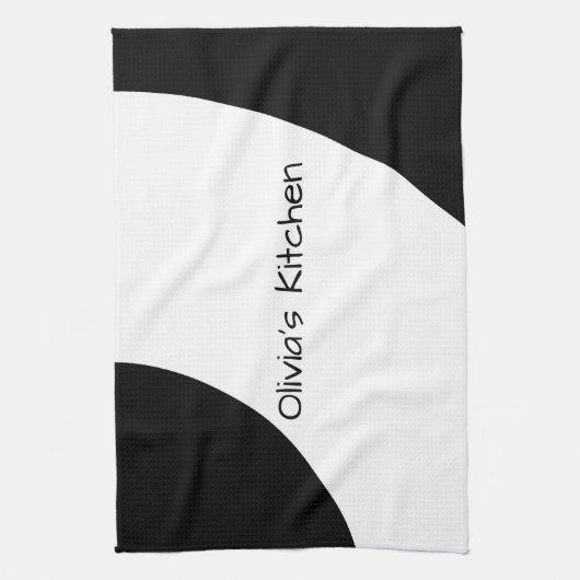 Vet zwart en wit theedoek (Verticaal)