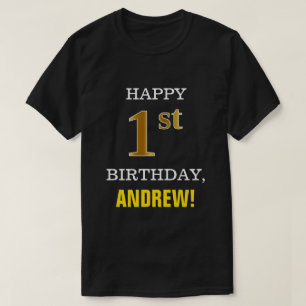 Vet, zwart, Faux Gold, eerste verjaardag met Shirt
