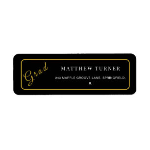 Vet zwart gouden grad retourlabel etiket