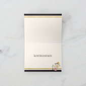 Vet zwart, ivoor strepen, bloemen dank u bedankkaart (Binnen)