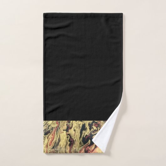 Vet Zwart Rood Goud Abstracte Badkamer Handdoek Se (Handdoek)