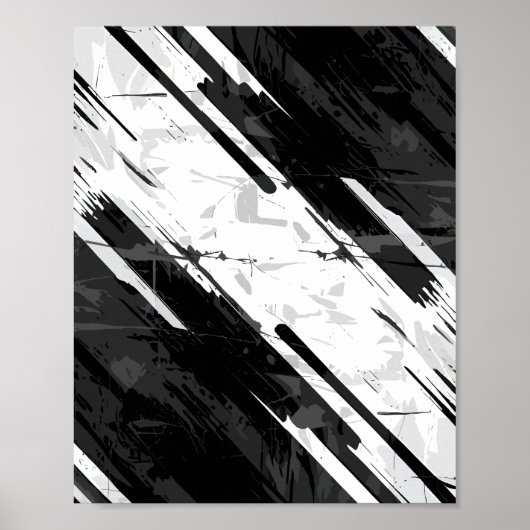 Vet zwart-wit Abstract Poster (Voorkant)