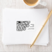 Vet Zwart Wit Bloem Retouradres Labels. Etiket (Insitu)