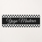 Vet zwart-wit cheque yogamat (Voorkant (horizontaal))