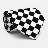 Vet Zwart-wit Chevron Pattern Classic Stropdas (Opgerold)