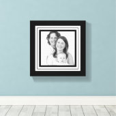 Vet Zwart-wit Familie Mini Canvas (Insitu (Houten vloer))