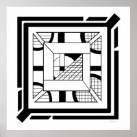 Vet zwart wit geometrische Abstracte lijnkunst
