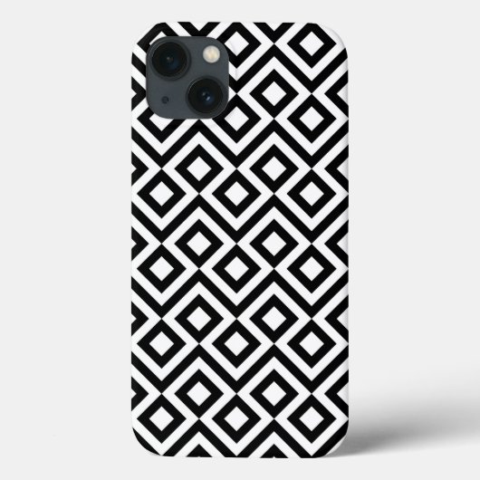 Vet zwart-wit geometrische meander Case-Mate iPhone case (Achterkant)