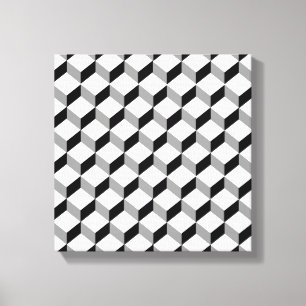 Vet zwart, wit, grijs, optisch, beeld canvas afdruk