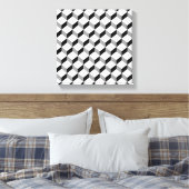 Vet Zwart Wit Grijs Optische Illusie Grafisch Canvas Afdruk (Insitu (Slaapkamer))