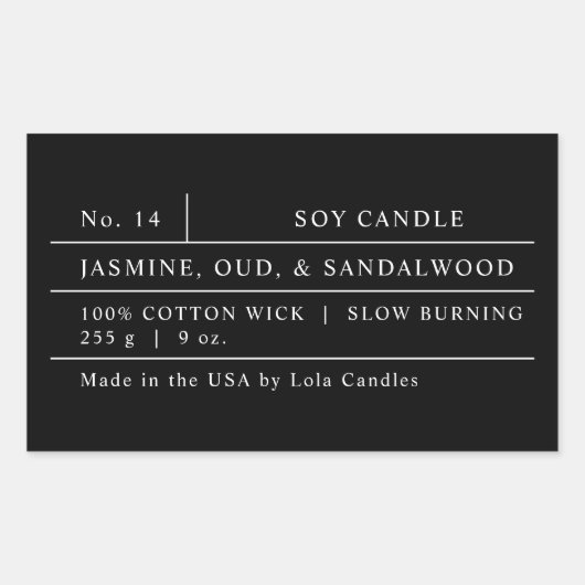 Vet Zwart-wit Luxe Matte Candle Label (Voorkant)