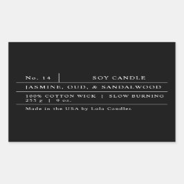 Vet Zwart-wit Luxe Matte Candle Label