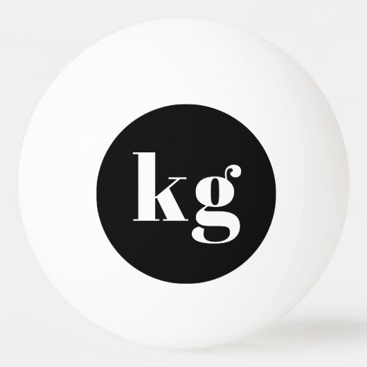 Vet Zwart Wit Monogram Ping Pong Ball (Voorkant)