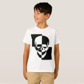 Vet Zwart-wit Optische Illusie Schedel Design T-shirt (Voorkant volledig)