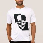 Vet Zwart-wit Optische Illusie Schedel Design T-shirt (Voorkant)