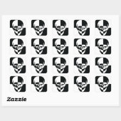 Vet Zwart-wit Optische Illusie Schedel Design Vierkante Sticker (Vel)
