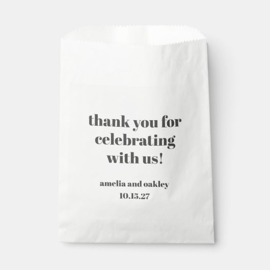 Vet Zwart Wit Retro Aangepaste Bruiloft Dank u Bedankzakje (Voorkant)