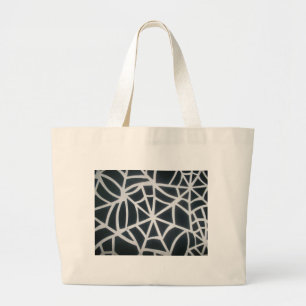 Vet Zwart & Wit Spider Web geometrisch patroon Grote Tote Bag