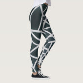 Vet zwart-wit Spider Web geometrisch patroon. Leggings (Rechts)