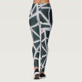 Vet zwart-wit Spider Web geometrisch patroon. Leggings (Achterkant)