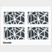 Vet Zwart & Wit Spider Web geometrisch patroon Rechthoekige Sticker (Vel)