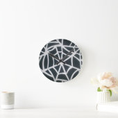 Vet Zwart & Wit Spider Web geometrisch patroon Ronde Klok (Huis)