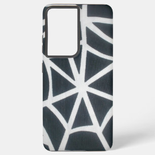 Vet Zwart & Wit Spider Web geometrisch patroon Samsung Galaxy Hoesje