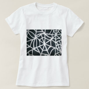 Vet Zwart & Wit Spider Web geometrisch patroon T-shirt