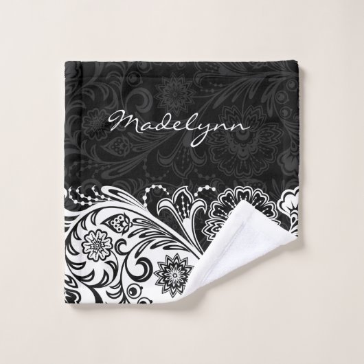 Vet zwart-wit, straathoekige ontwerphanddoekset bad handdoek (Wasdoekje)