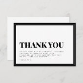 Vet Zwart Wit Typografie Bruiloft Dank u Auto Bedankkaart (Voorkant / Achterkant)