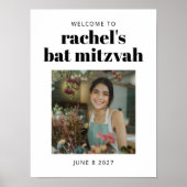 Vet Zwart Wit Vleermuis Mitzvah Foto Digitaal Welk Poster (Voorkant)