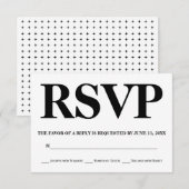 Vet zwart-witte typografie bruiloft RSVP Kaartje (Voorkant / Achterkant)