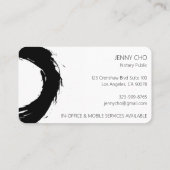 Vet zwarte inktverf notaris modern visitekaartje (Achterkant)