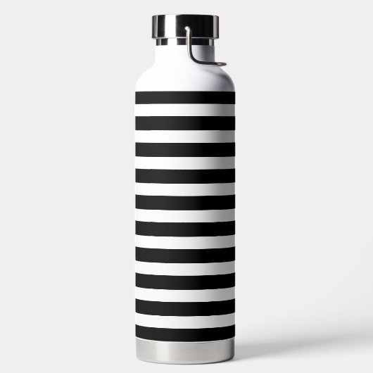 Vet zwarte witte strepen met klein rood monogram waterfles (Links)