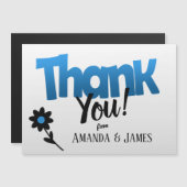 Vetblauwe Logo met Clipart Flower - Hartelijk dank (Voorkant / Achterkant)