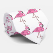 Vetbloemkoppel roze vlamingos Stropdas (Opgerold)