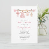 Vêtements de bébé à l'aquarelle Invitation pour bé (Debout devant)