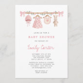 Vêtements de bébé à l'aquarelle Invitation pour bé (Devant)