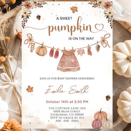 Vêtements de bébé d'automne Invitation à la baby s