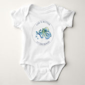 Vêtements de bébé garçon mignon body bleu poulpe (Devant)