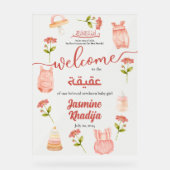 Vêtements de bébé rose Aqiqah Aqeeqa Bienvenue (Recto)