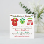 Vêtements de Noël Baby shower fêtes Invitations (Debout devant)