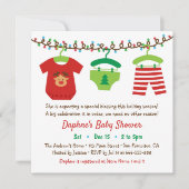 Vêtements de Noël Baby shower fêtes Invitations (Devant)