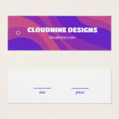 Vêtements en bande violet Taille Prix Carte Hangta (Devant & derrière)