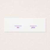 Vêtements en bande violet Taille Prix Carte Hangta (Dos)