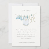 Vêtements mignons Aqua Blue Baby Faire-part (Devant)