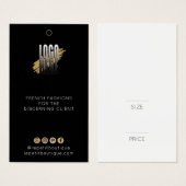 Vêtements noirs modernes étiquette de prix avec lo (Devant & derrière)